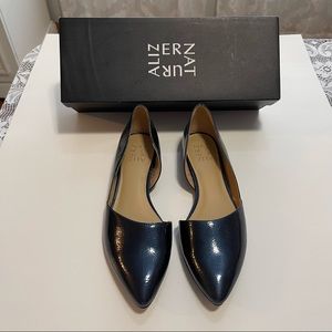 Naturalizer Shoes Tamara Metallic Blue Flats SlipOn Women’s Sz 8M UK6 EU38 NIB